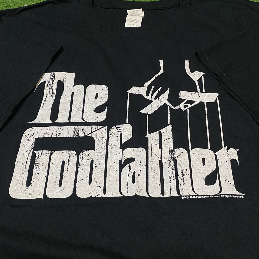 The Godfather Don Vito Corleone Movie Title Poster Graphic T-Shirt White Medium